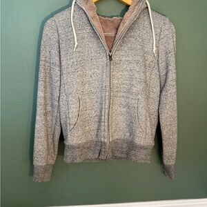 Uniqlo Women’s Sherpa-Lined Zip Up Hoodie - Gray Size Small